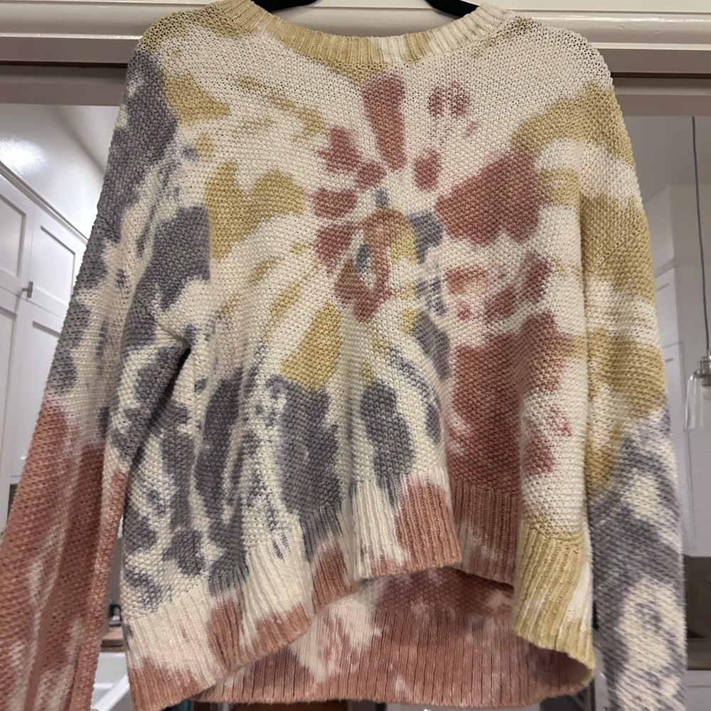 Madewell Cream and Gray Crew Neck Sweater
